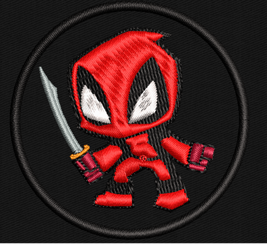 DeadPool Mini With Sword Morale Embroidery Patch