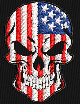 USA American Flag Skull Patriotic Morale Embroidery Patch